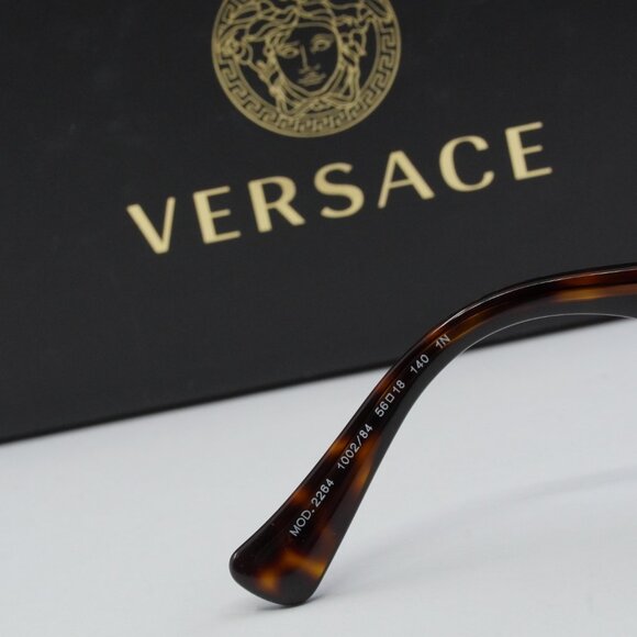 Versace VE2264 100284 Oval Sunglasses – Matte Gold Havana/Light Violet - Picture 8 of 10
